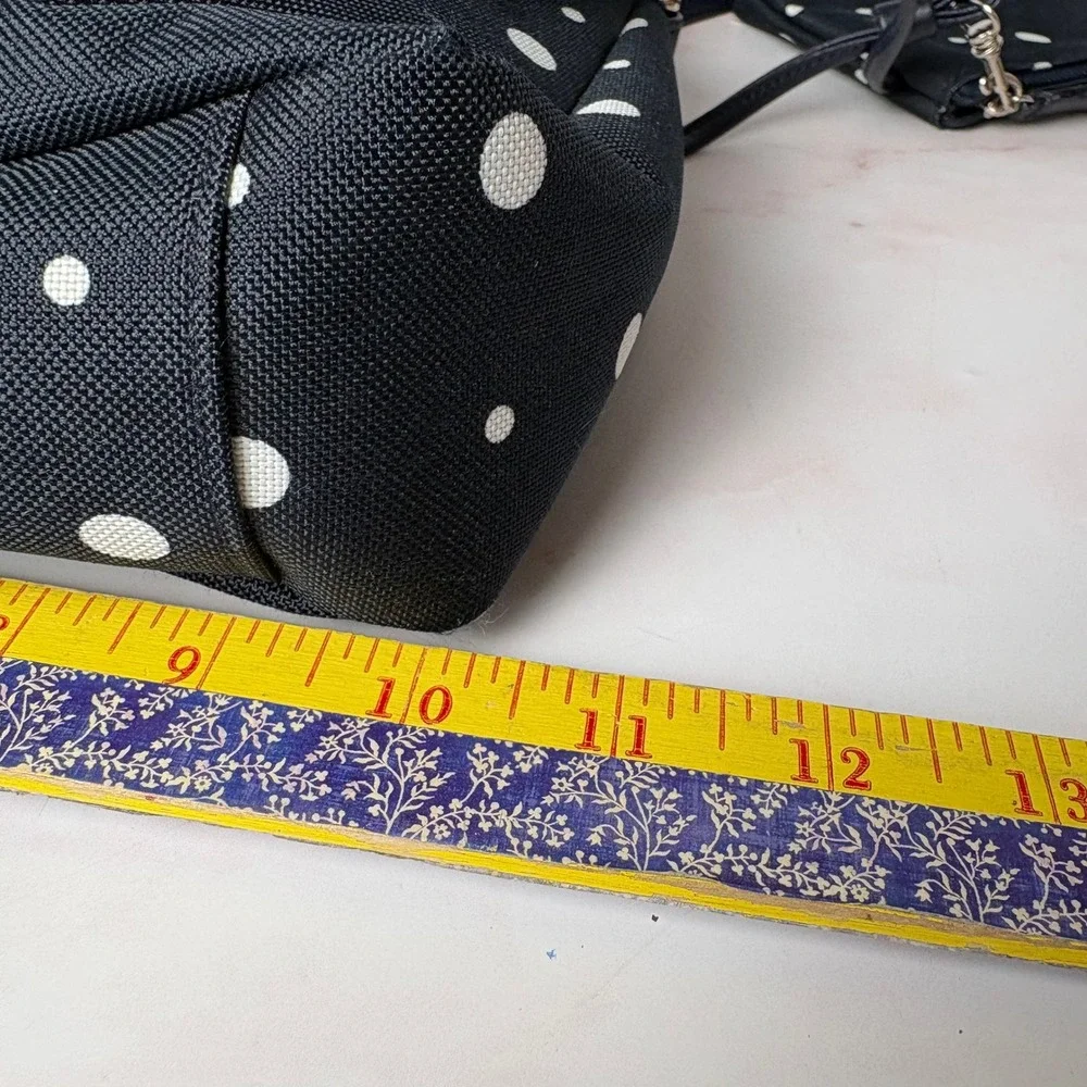 Festival Brand‎ Polka Dot Crossbody Bag Matching Pouch Adjustable Strap Navy